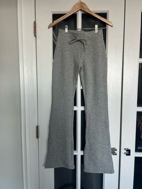 Zara Gray Flared Drawstring Track Pants